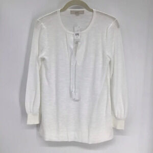 Loft Women’s Tunic Blouse Tie Cotton Lightweight Layer Top/Blouse NWT Size XS